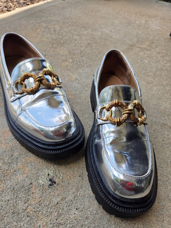 Sam Edelman Shoes - Circus NY Women's by Sam Edelman Ella Loafer Shoes, Soft Silver Size 9M